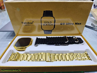 G9 Ultra Pro Smart Watch for Men – 2.01" Display, Magnetic Strap, NFC, Fitness Tracker (Golden)